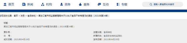 黑龍江抽檢:2批次產(chǎn)品超范圍超限量使用食品添加劑