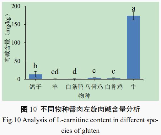 酶法測(cè)定林芝市售不同動(dòng)物肌肉左旋肉堿含量（二）